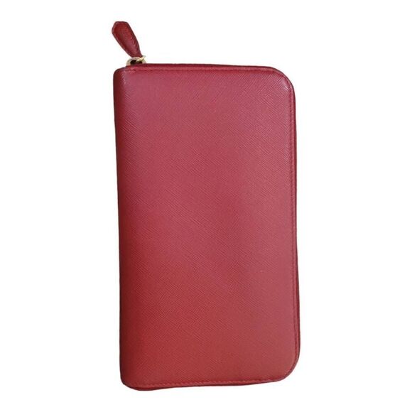 Prada Red Ribbon Wallet with Box and Authentication Card GUC - Picture 10 of 10